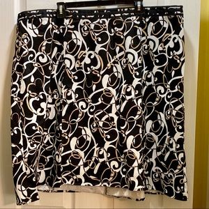 Sz 3X 4X CJ Banks Black Tan & White Skirt Stretch GUC
